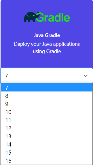 Java Gradle select